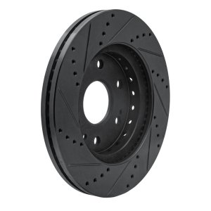 Chevrolet Tahoe Brake Rotor (1) - Front Right - R1 Concepts - Drilled & Slotted - Black - `09-`20